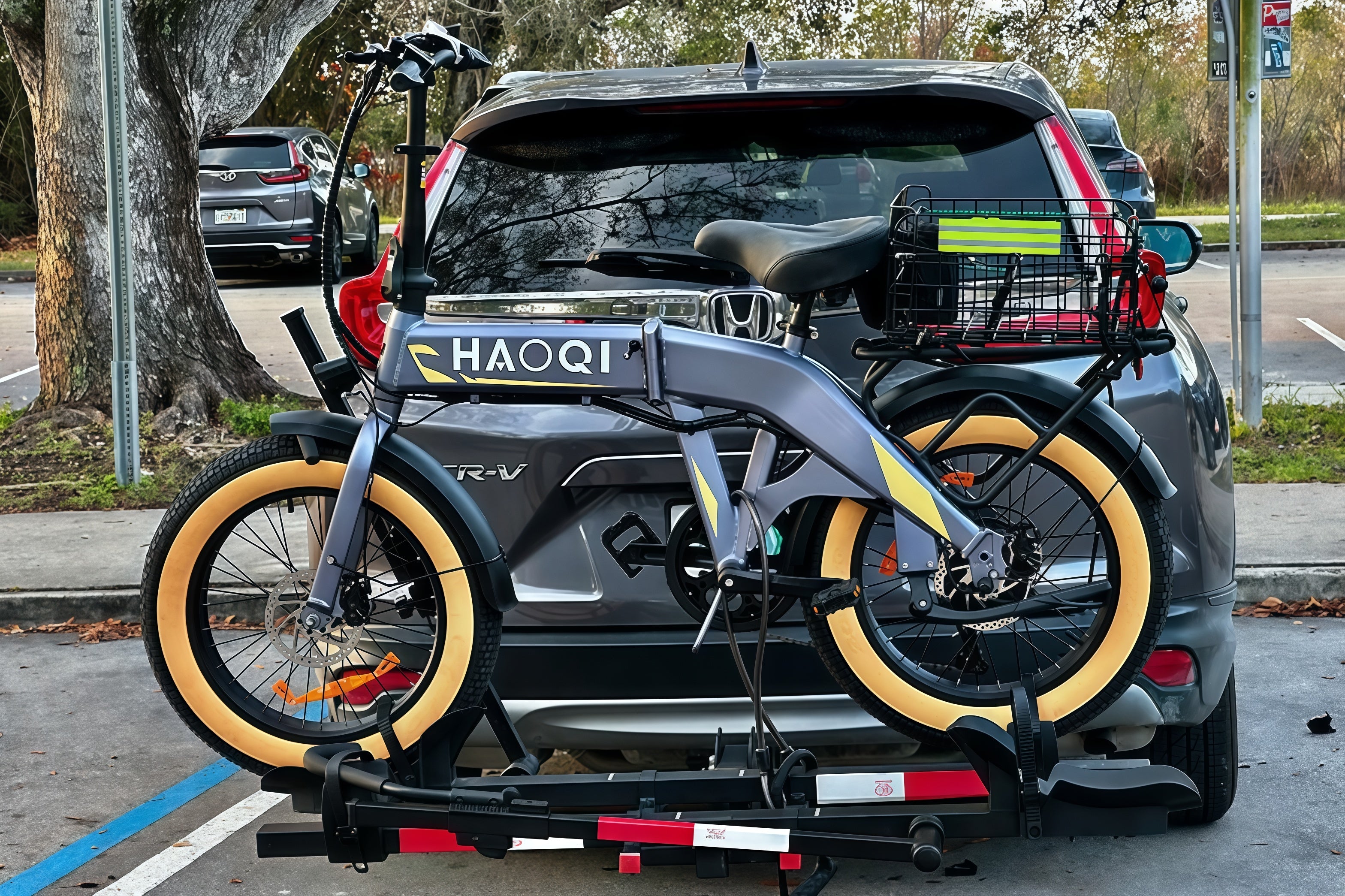 haoqi squirrel folding e-bike on car