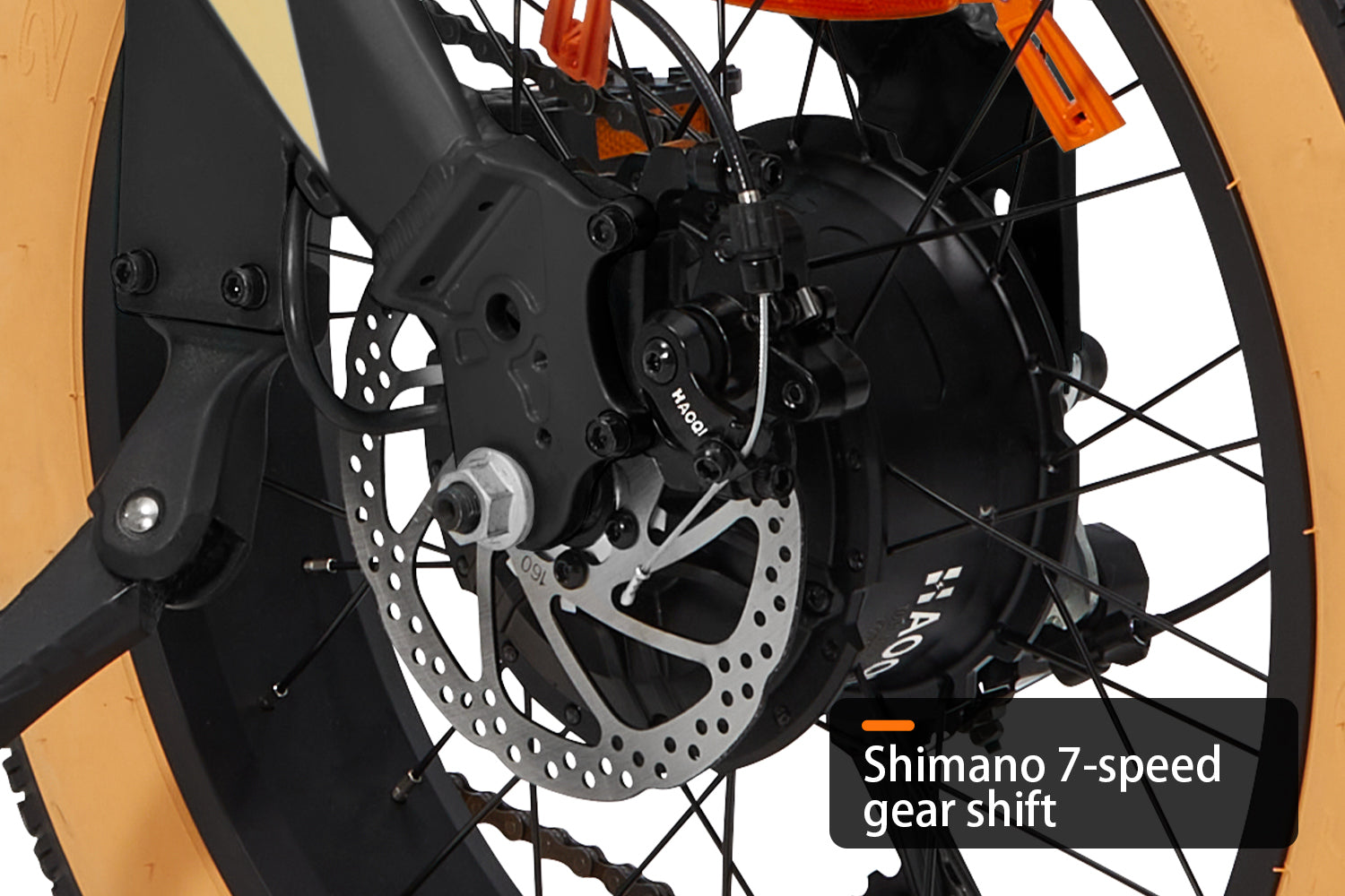 haoqi squirrel folding e-bike shimano 7-speed gear shift