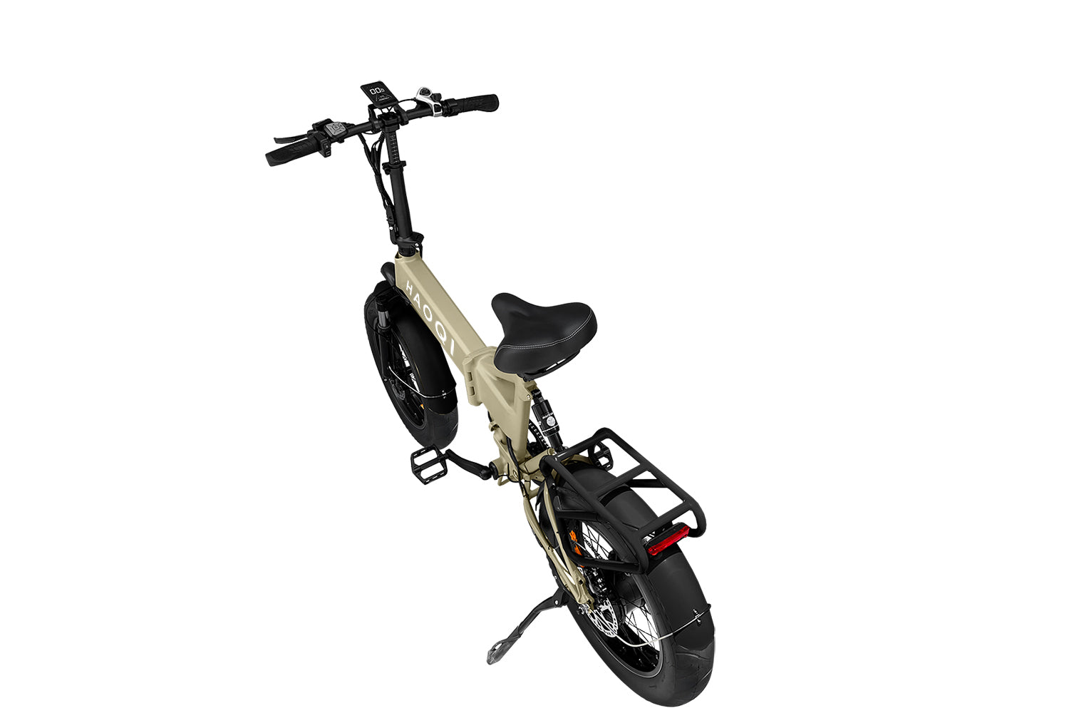 Haoqi Folding E-bike EB3 urban tires Khaki Top-side view