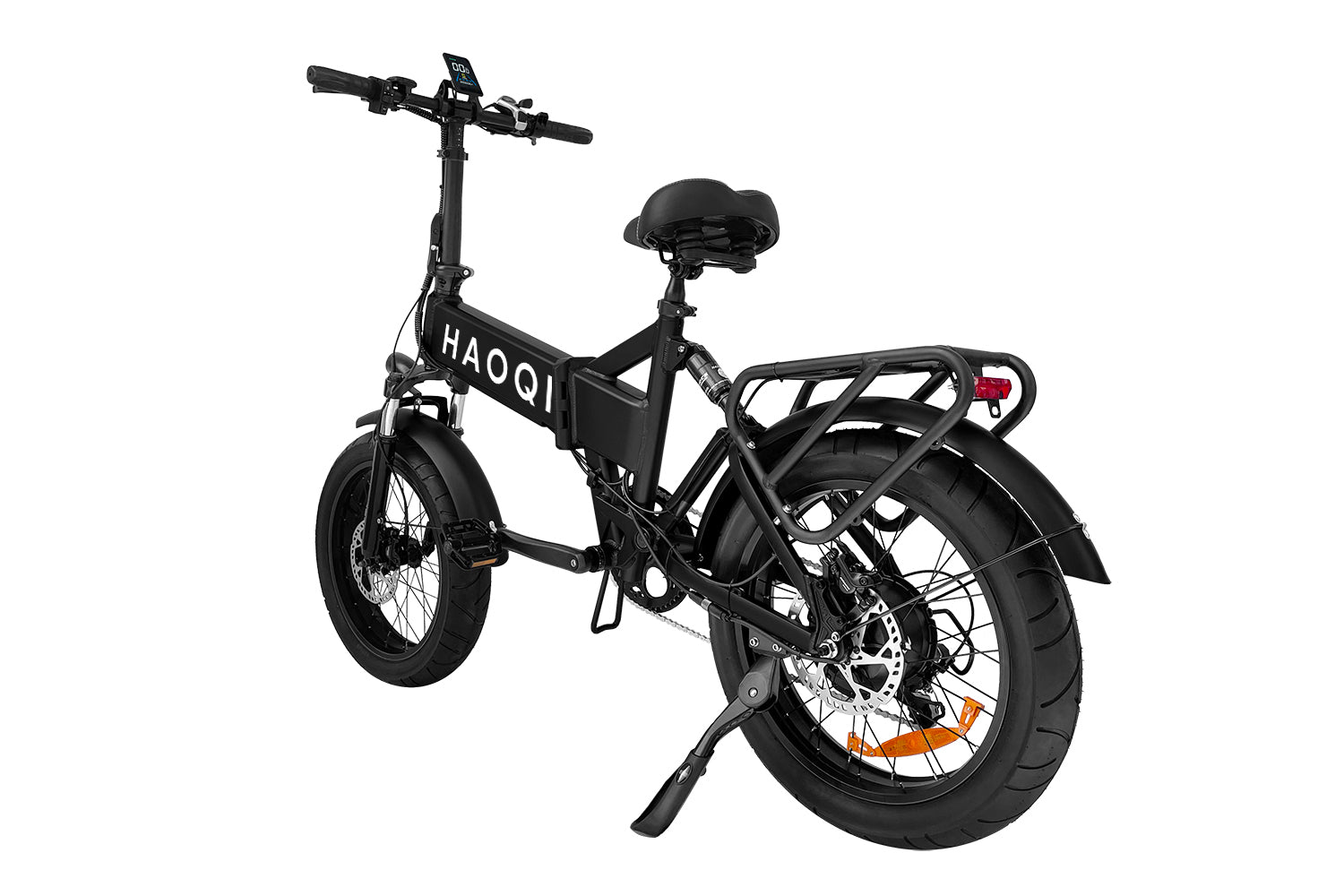 Haoqi Folding E-bike EB3 urban tires black Rear side view 2