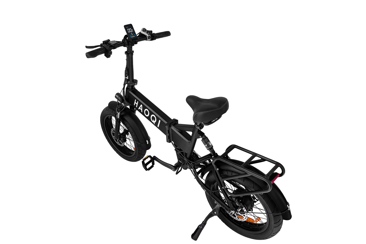 Haoqi Folding E-bike EB3 urban tires black Top-side view 2